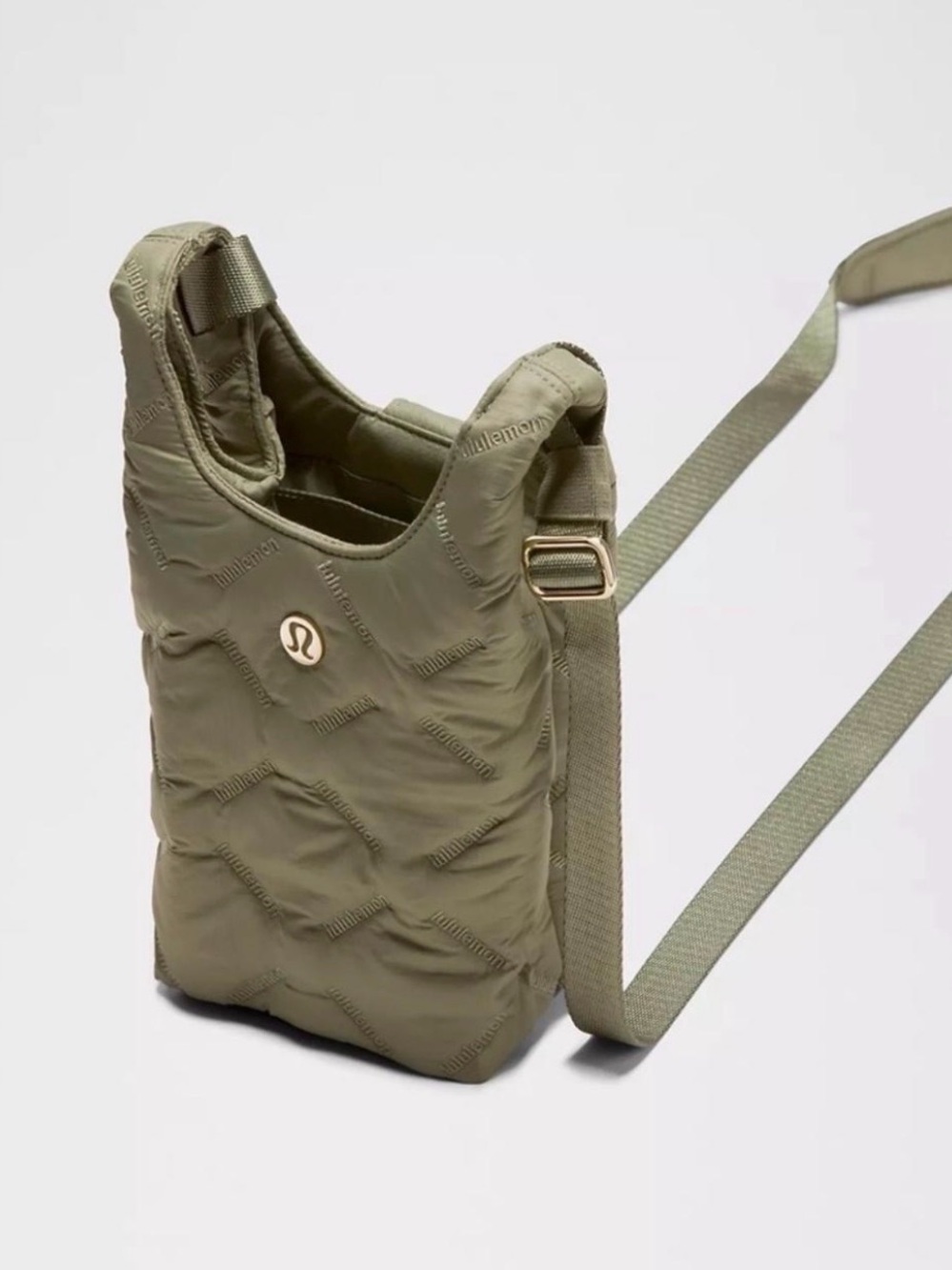 Lululemon Quilty Pleasures Phone Crossbody Bag 1L Bay Leaf Quilted Nylon NWOT - Picture 3 of 6